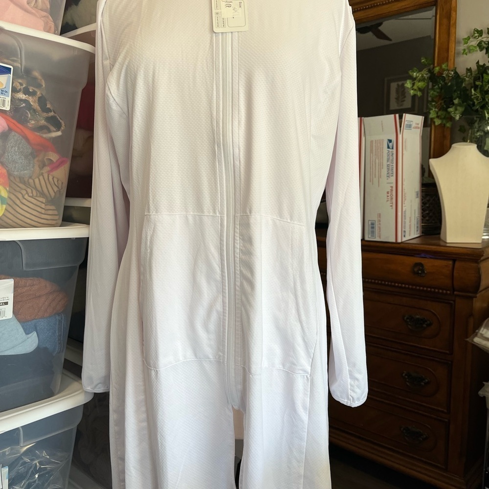 White Hooded Long Sleeve Jacket - Picture 2 of 8